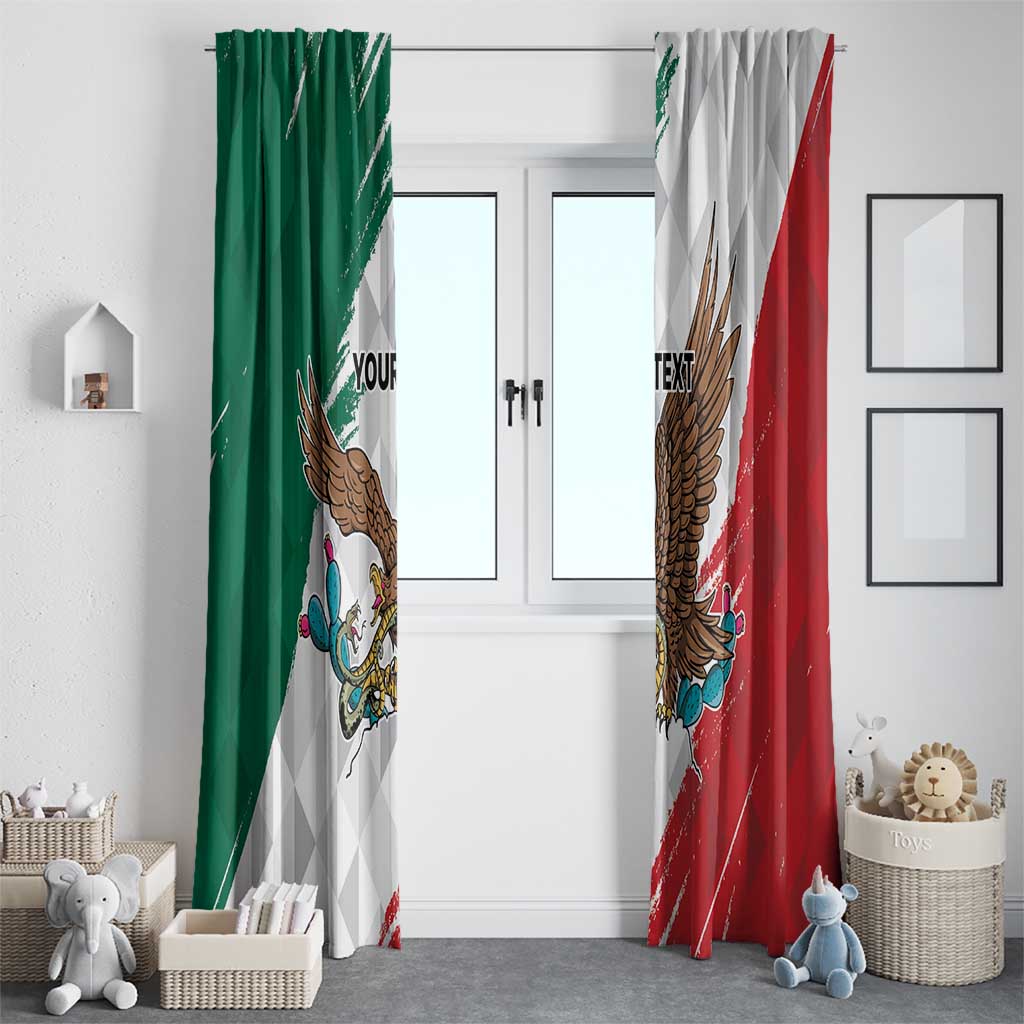 Eagle Devouring Snake Mexican Emblem Personalized Window Curtain Grunge Flag Style