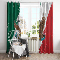 Eagle Devouring Snake Mexican Emblem Personalized Window Curtain Grunge Flag Style