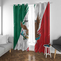 Eagle Devouring Snake Mexican Emblem Personalized Window Curtain Grunge Flag Style