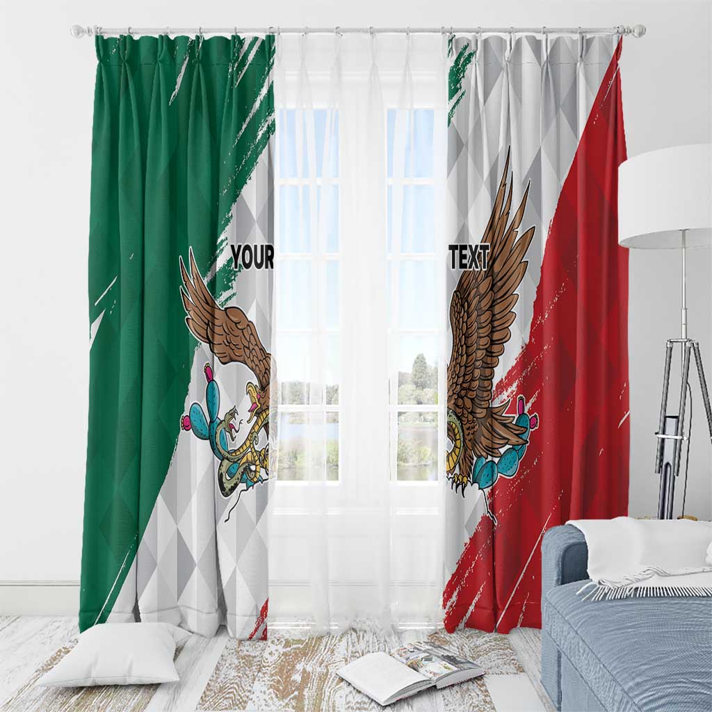 Eagle Devouring Snake Mexican Emblem Personalized Window Curtain Grunge Flag Style