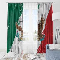 Eagle Devouring Snake Mexican Emblem Personalized Window Curtain Grunge Flag Style