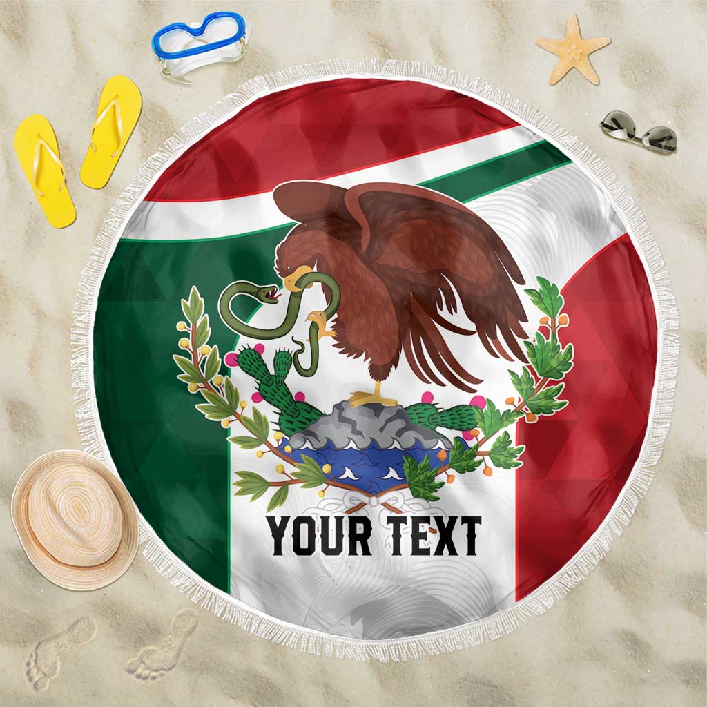 Eagle Devouring Snake Mexican Emblem Personalized Beach Blanket Sporty Style