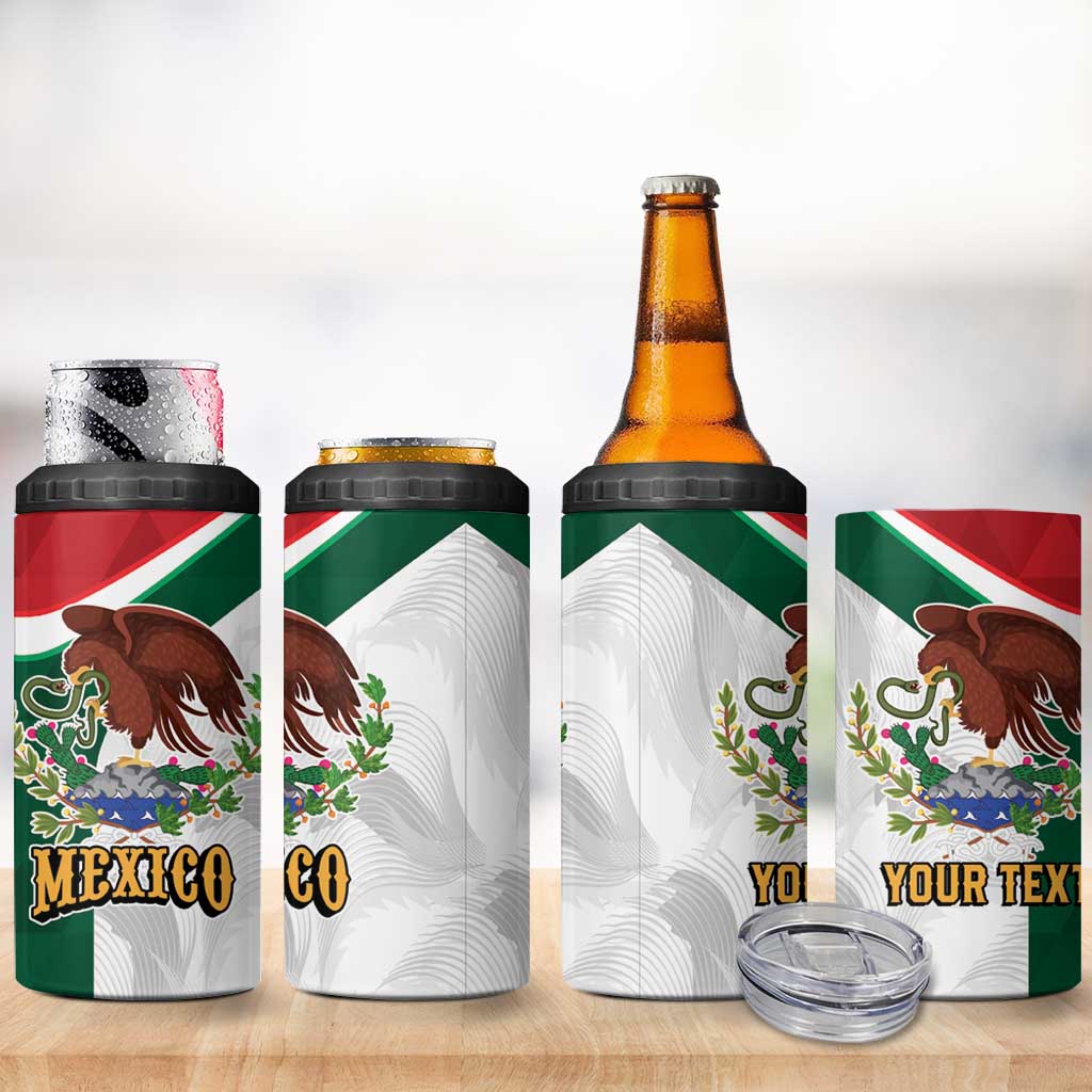 Eagle Devouring Snake Mexican Emblem Personalized 4 in 1 Can Cooler Tumbler Sporty Style
