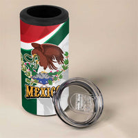 Eagle Devouring Snake Mexican Emblem Personalized 4 in 1 Can Cooler Tumbler Sporty Style