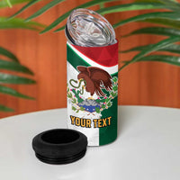 Eagle Devouring Snake Mexican Emblem Personalized 4 in 1 Can Cooler Tumbler Sporty Style