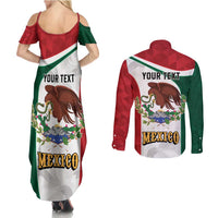 Eagle Devouring Snake Mexican Emblem Personalized Couples Matching Summer Maxi Dress and Long Sleeve Button Shirt Sporty Style