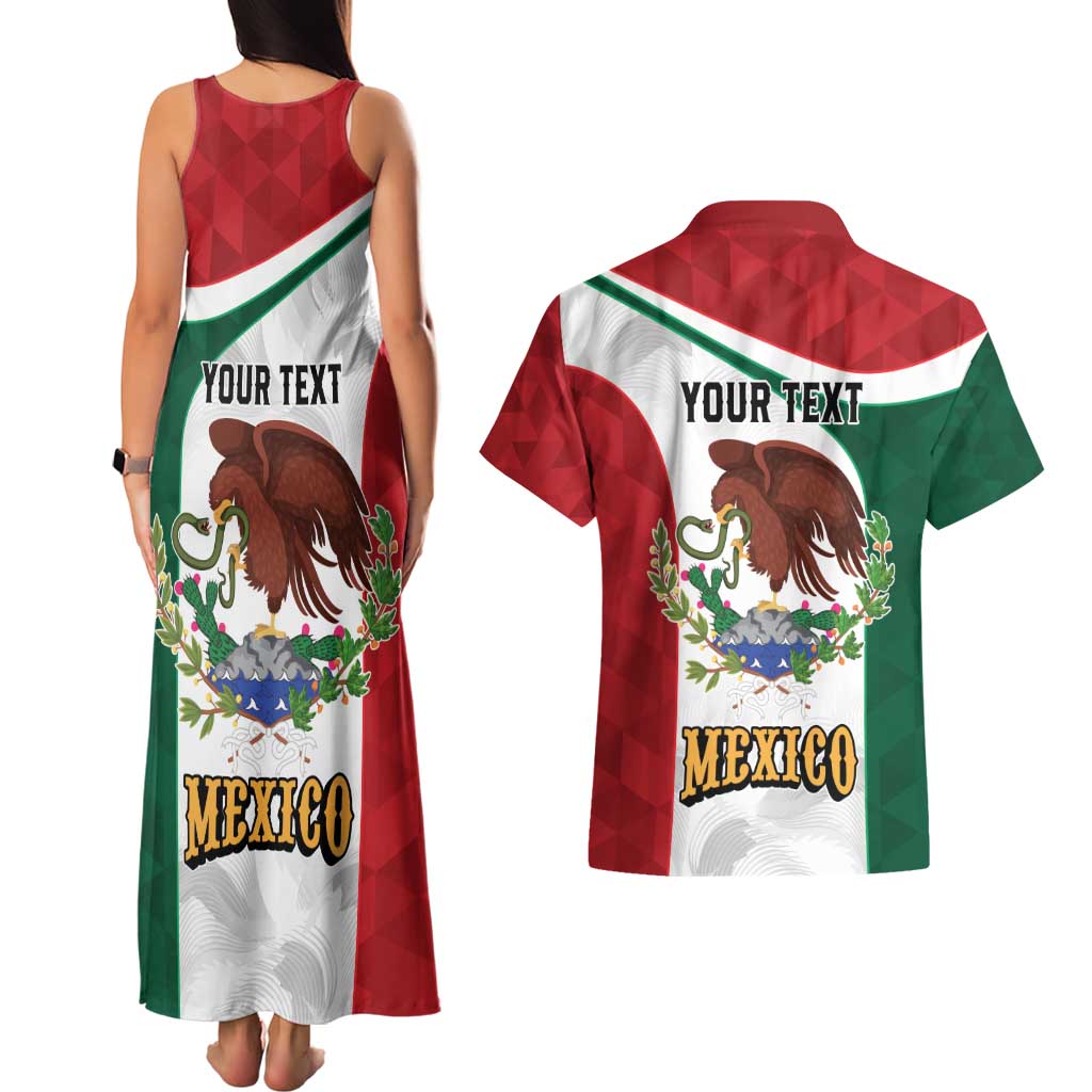 Eagle Devouring Snake Mexican Emblem Personalized Couples Matching Tank Maxi Dress and Hawaiian Shirt Sporty Style