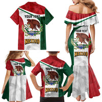 Eagle Devouring Snake Mexican Emblem Personalized Family Matching Mermaid Dress and Hawaiian Shirt Sporty Style