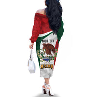 Eagle Devouring Snake Mexican Emblem Personalized Family Matching Off The Shoulder Long Sleeve Dress and Hawaiian Shirt Sporty Style