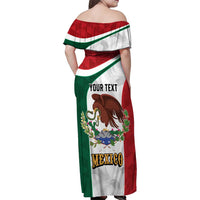 Eagle Devouring Snake Mexican Emblem Personalized Family Matching Off Shoulder Maxi Dress and Hawaiian Shirt Sporty Style