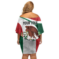 Eagle Devouring Snake Mexican Emblem Personalized Family Matching Off Shoulder Short Dress and Hawaiian Shirt Sporty Style