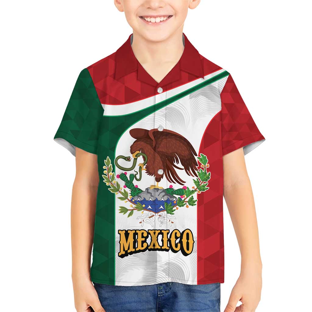 Eagle Devouring Snake Mexican Emblem Personalized Family Matching Off Shoulder Short Dress and Hawaiian Shirt Sporty Style