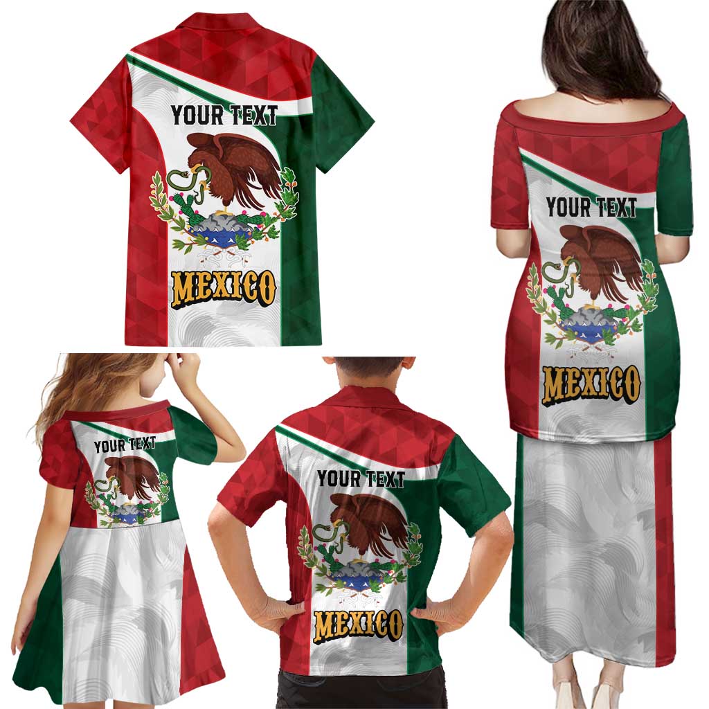 Eagle Devouring Snake Mexican Emblem Personalized Family Matching Puletasi and Hawaiian Shirt Sporty Style