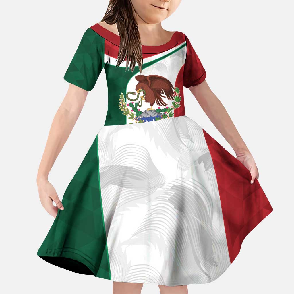 Eagle Devouring Snake Mexican Emblem Personalized Family Matching Short Sleeve Bodycon Dress and Hawaiian Shirt Sporty Style