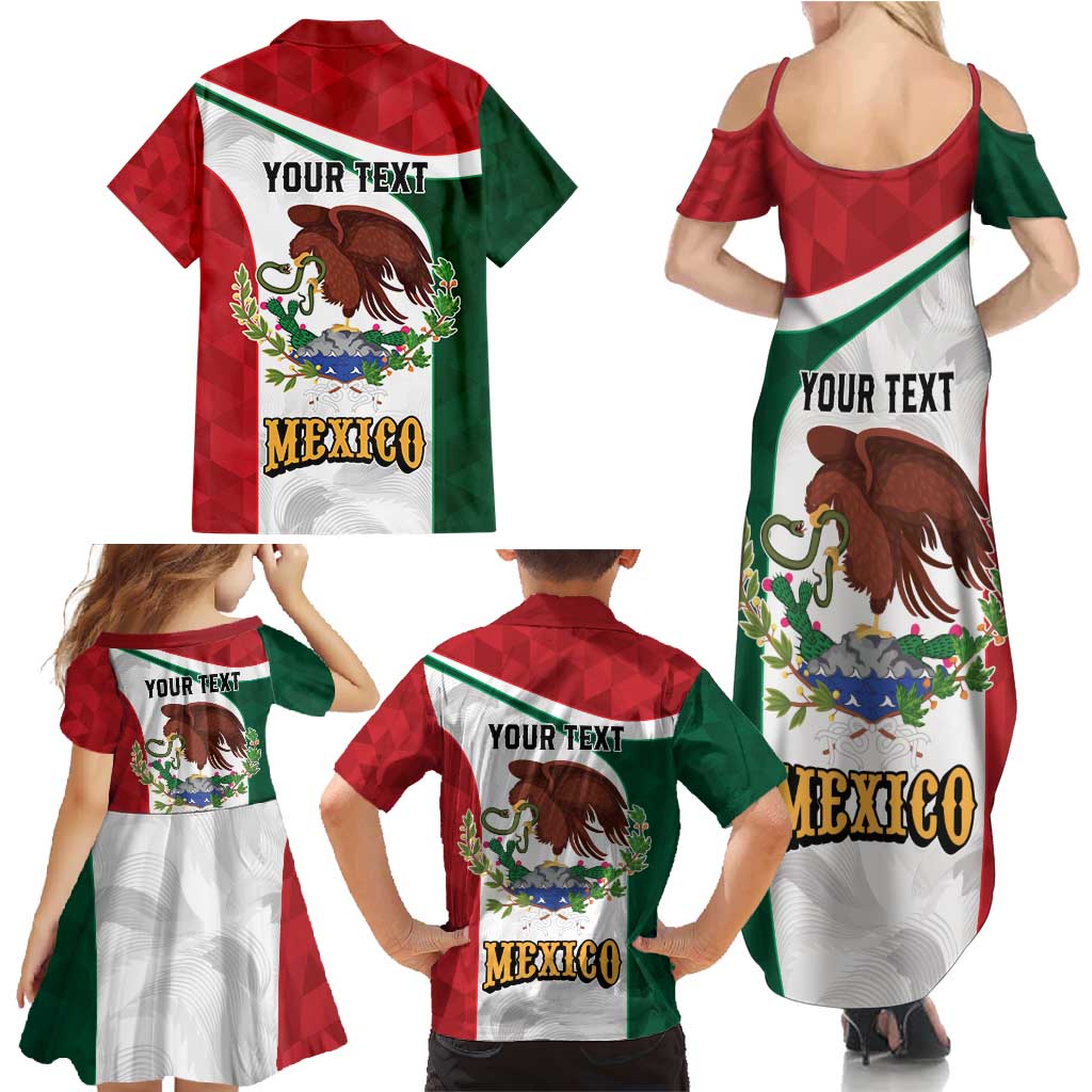 Eagle Devouring Snake Mexican Emblem Personalized Family Matching Summer Maxi Dress and Hawaiian Shirt Sporty Style