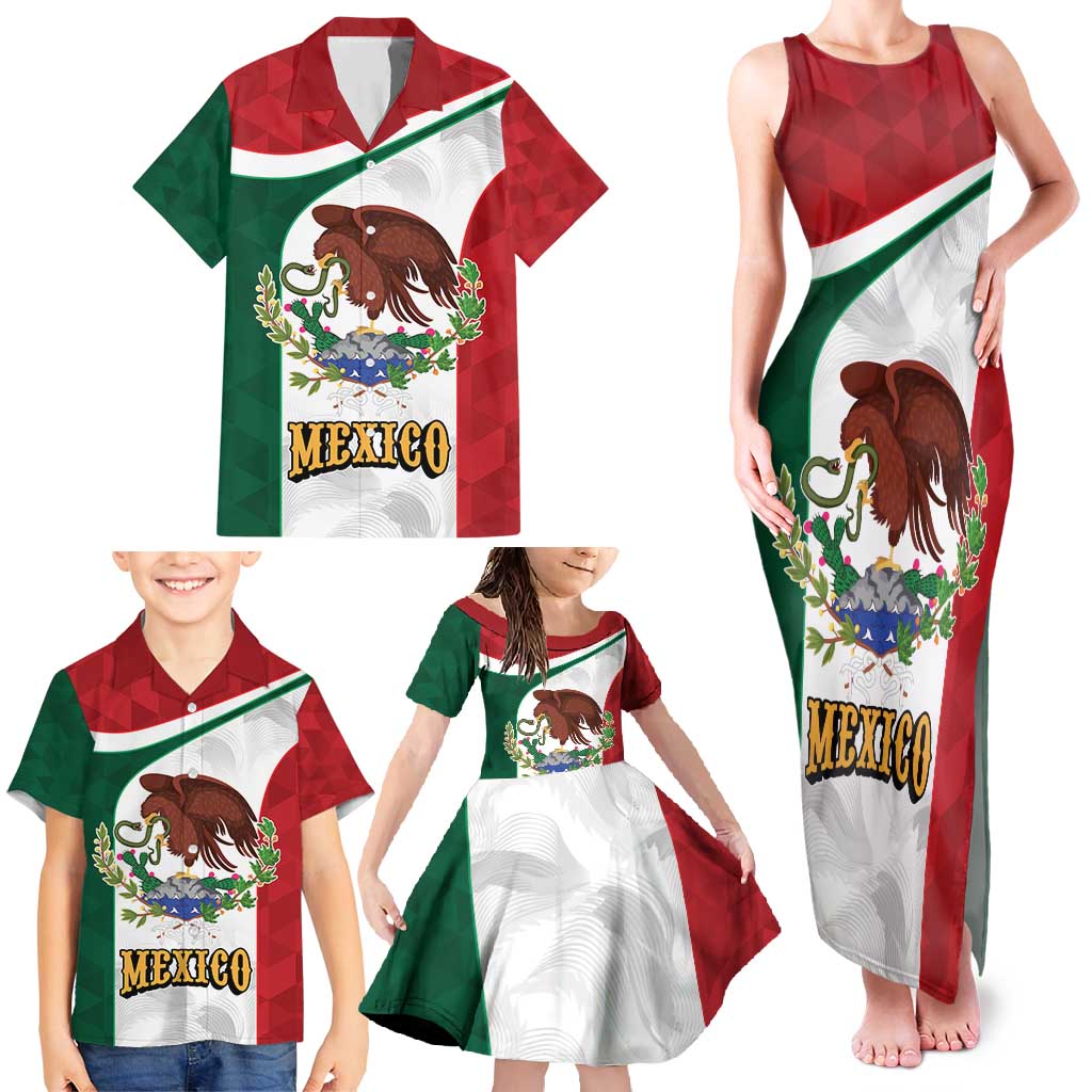 Eagle Devouring Snake Mexican Emblem Personalized Family Matching Tank Maxi Dress and Hawaiian Shirt Sporty Style