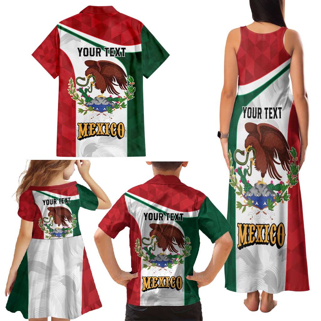 Eagle Devouring Snake Mexican Emblem Personalized Family Matching Tank Maxi Dress and Hawaiian Shirt Sporty Style