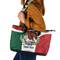 Eagle Devouring Snake Mexican Emblem Personalized Leather Tote Bag Sporty Style