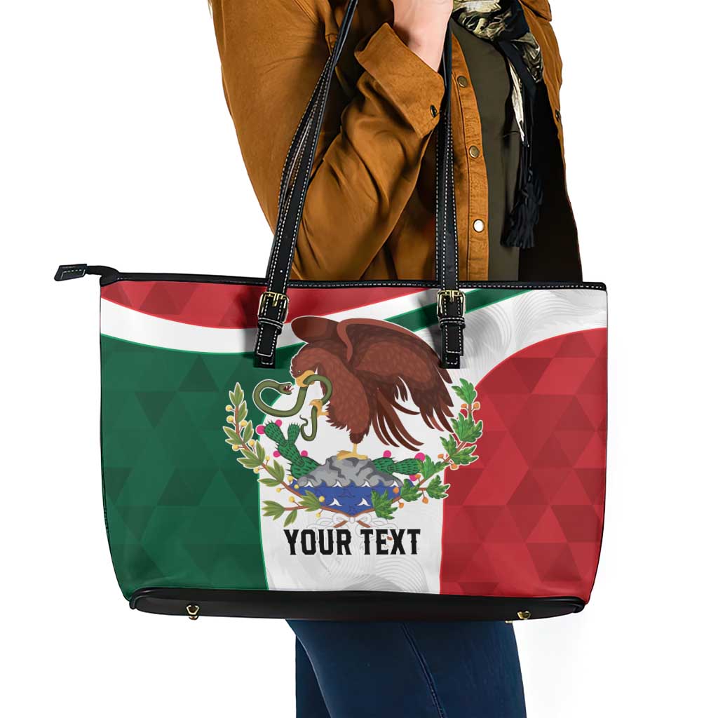 Eagle Devouring Snake Mexican Emblem Personalized Leather Tote Bag Sporty Style