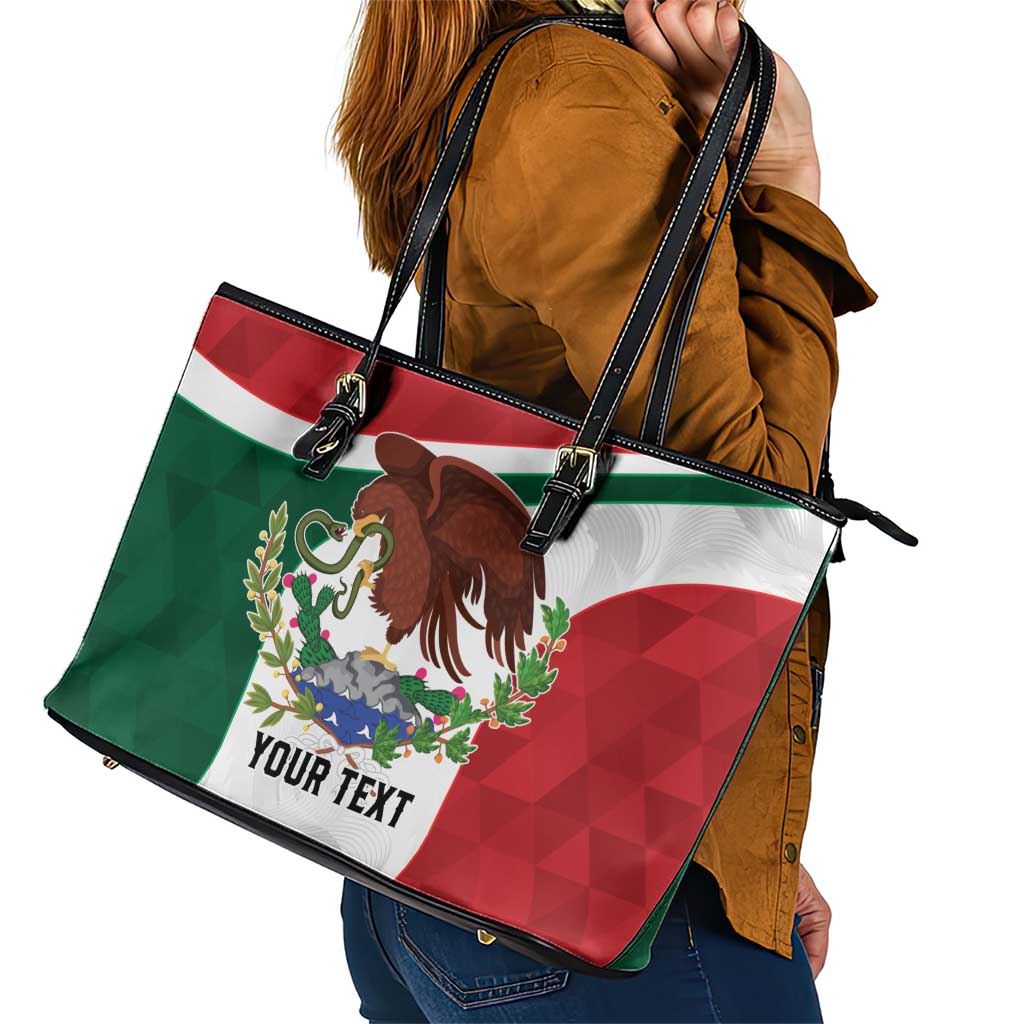 Eagle Devouring Snake Mexican Emblem Personalized Leather Tote Bag Sporty Style