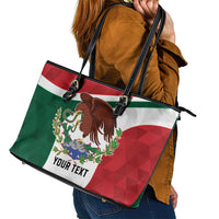 Eagle Devouring Snake Mexican Emblem Personalized Leather Tote Bag Sporty Style