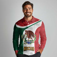 Eagle Devouring Snake Mexican Emblem Personalized Long Sleeve Polo Shirt Sporty Style