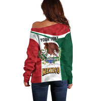 Eagle Devouring Snake Mexican Emblem Personalized Off Shoulder Sweater Sporty Style