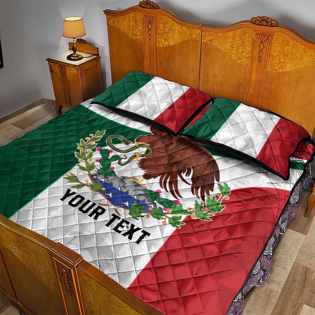 Eagle Devouring Snake Mexican Emblem Personalized Quilt Bed Set Sporty Style