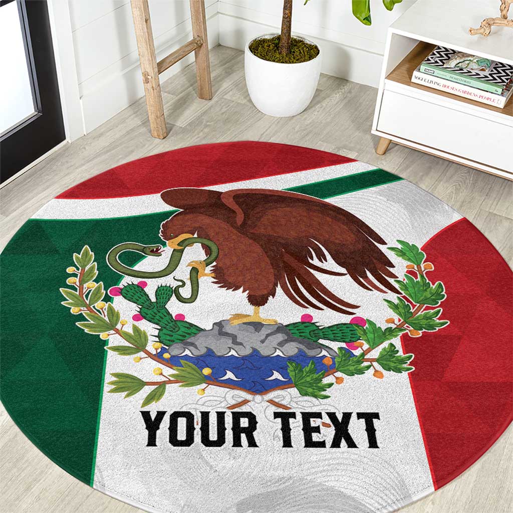 Eagle Devouring Snake Mexican Emblem Personalized Round Carpet Sporty Style