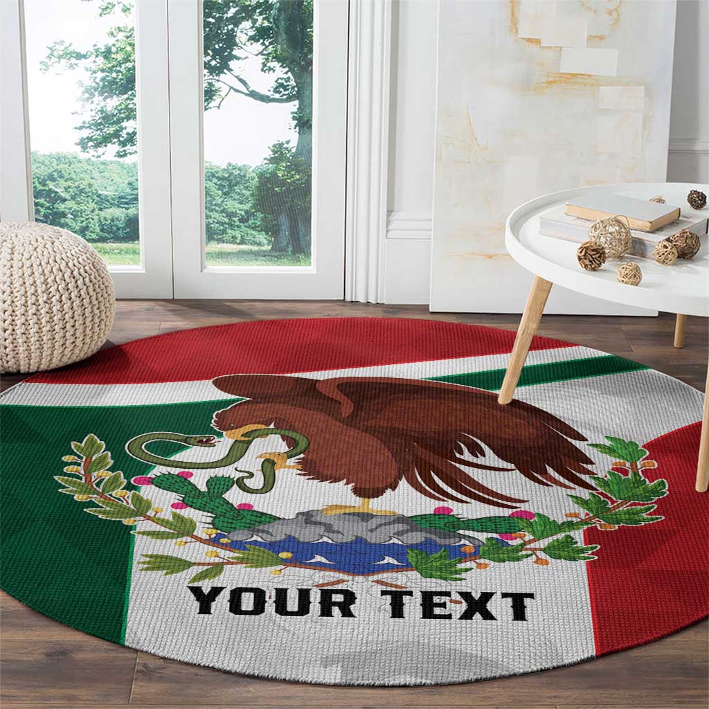 Eagle Devouring Snake Mexican Emblem Personalized Round Carpet Sporty Style