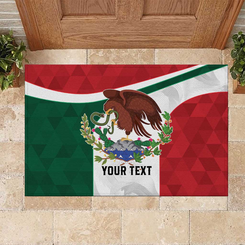 Eagle Devouring Snake Mexican Emblem Personalized Rubber Doormat Sporty Style