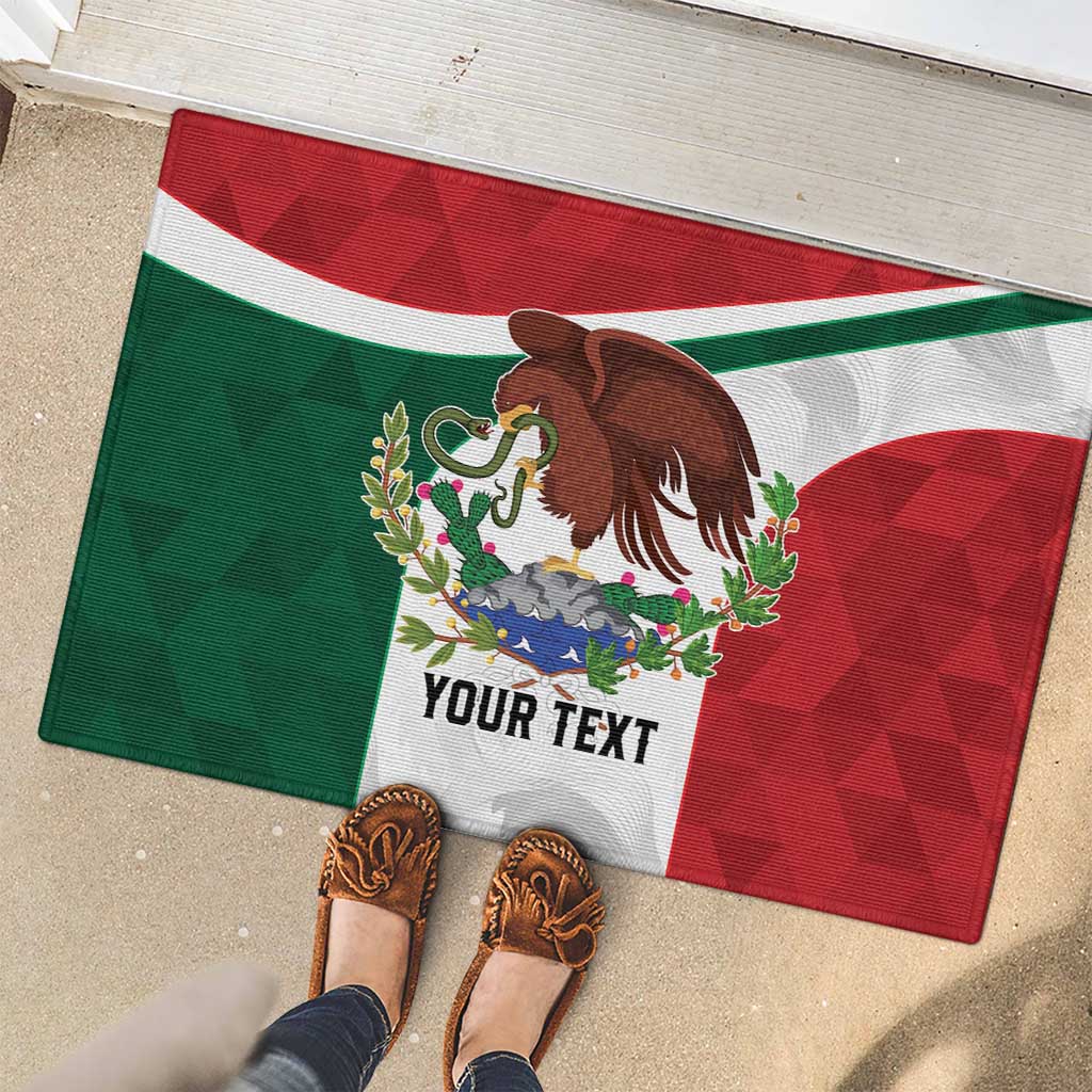Eagle Devouring Snake Mexican Emblem Personalized Rubber Doormat Sporty Style