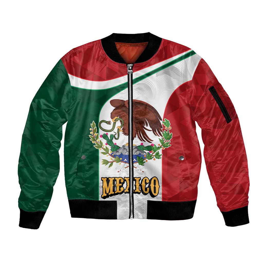 Eagle Devouring Snake Mexican Emblem Personalized Sleeve Zip Bomber Jacket Sporty Style