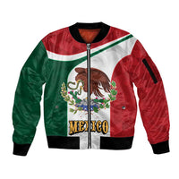 Eagle Devouring Snake Mexican Emblem Personalized Sleeve Zip Bomber Jacket Sporty Style