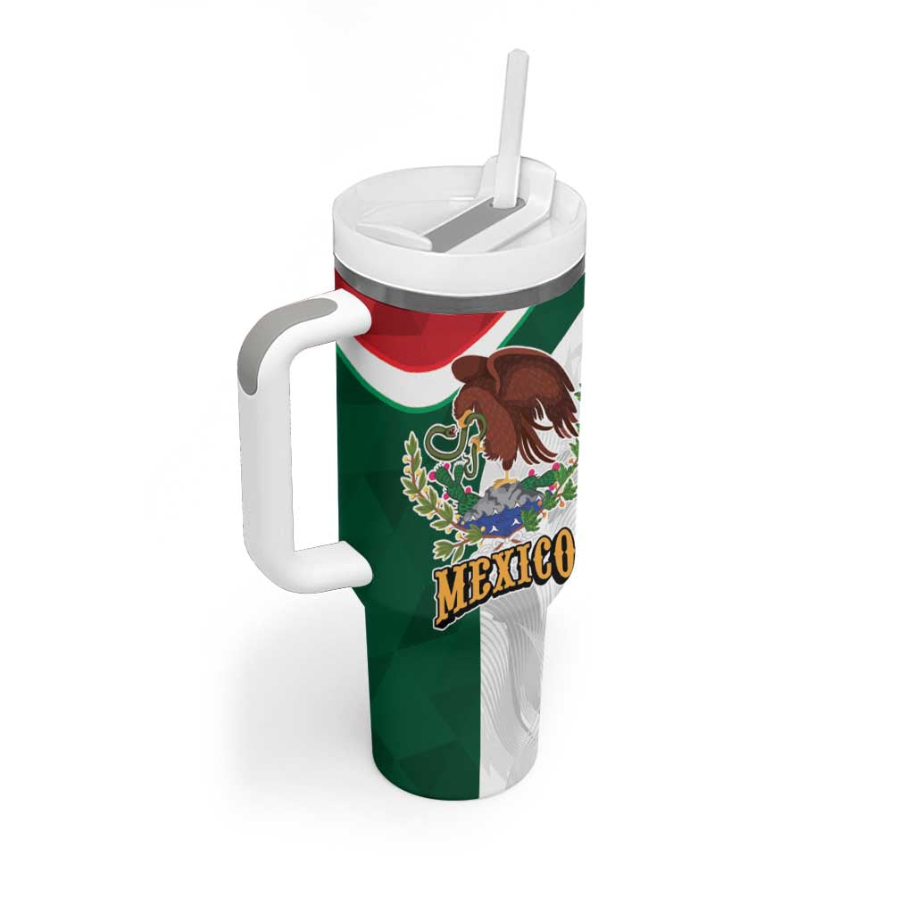 Eagle Devouring Snake Mexican Emblem Personalized Tumbler With Handle Sporty Style