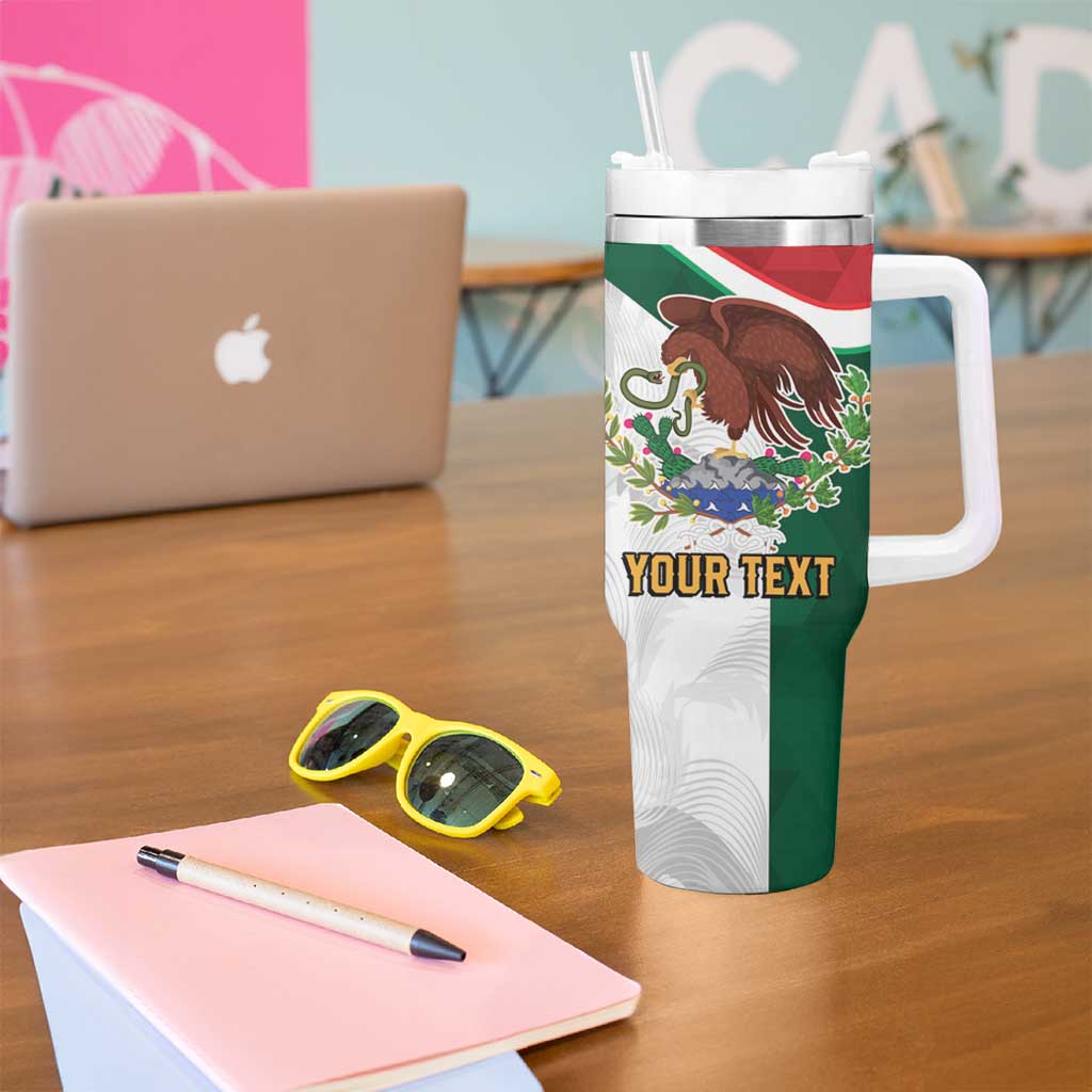 Eagle Devouring Snake Mexican Emblem Personalized Tumbler With Handle Sporty Style