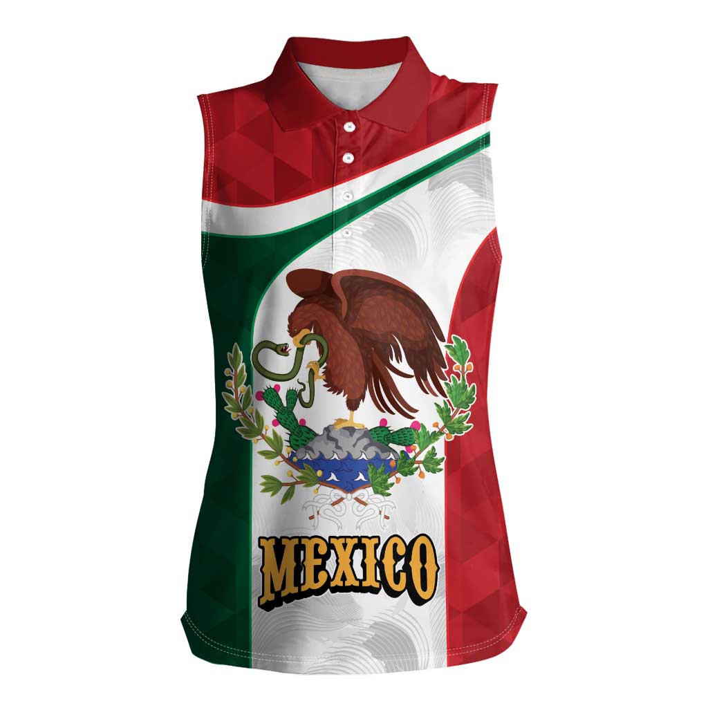 Eagle Devouring Snake Mexican Emblem Personalized Women Sleeveless Polo Shirt Sporty Style