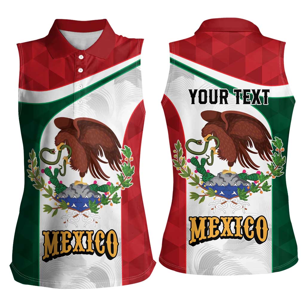Eagle Devouring Snake Mexican Emblem Personalized Women Sleeveless Polo Shirt Sporty Style