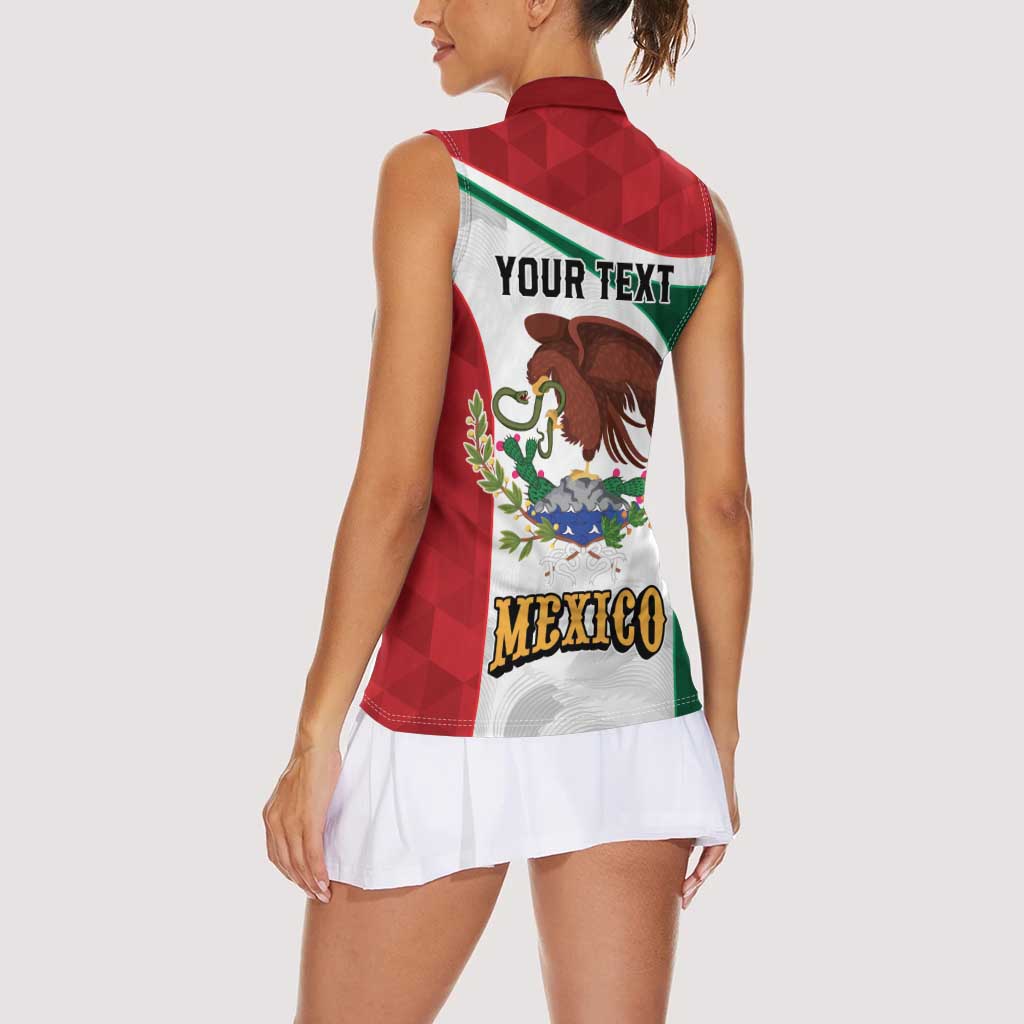 Eagle Devouring Snake Mexican Emblem Personalized Women Sleeveless Polo Shirt Sporty Style