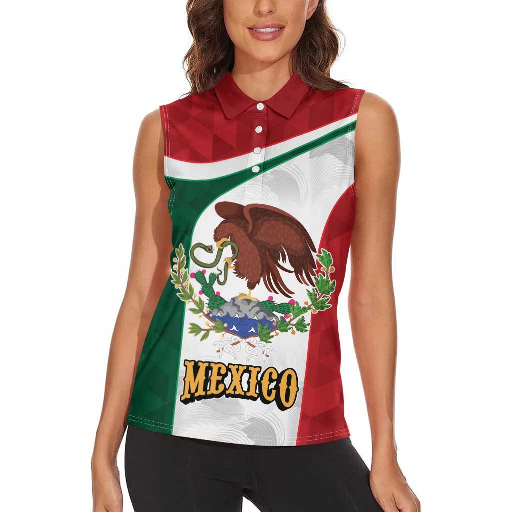 Eagle Devouring Snake Mexican Emblem Personalized Women Sleeveless Polo Shirt Sporty Style