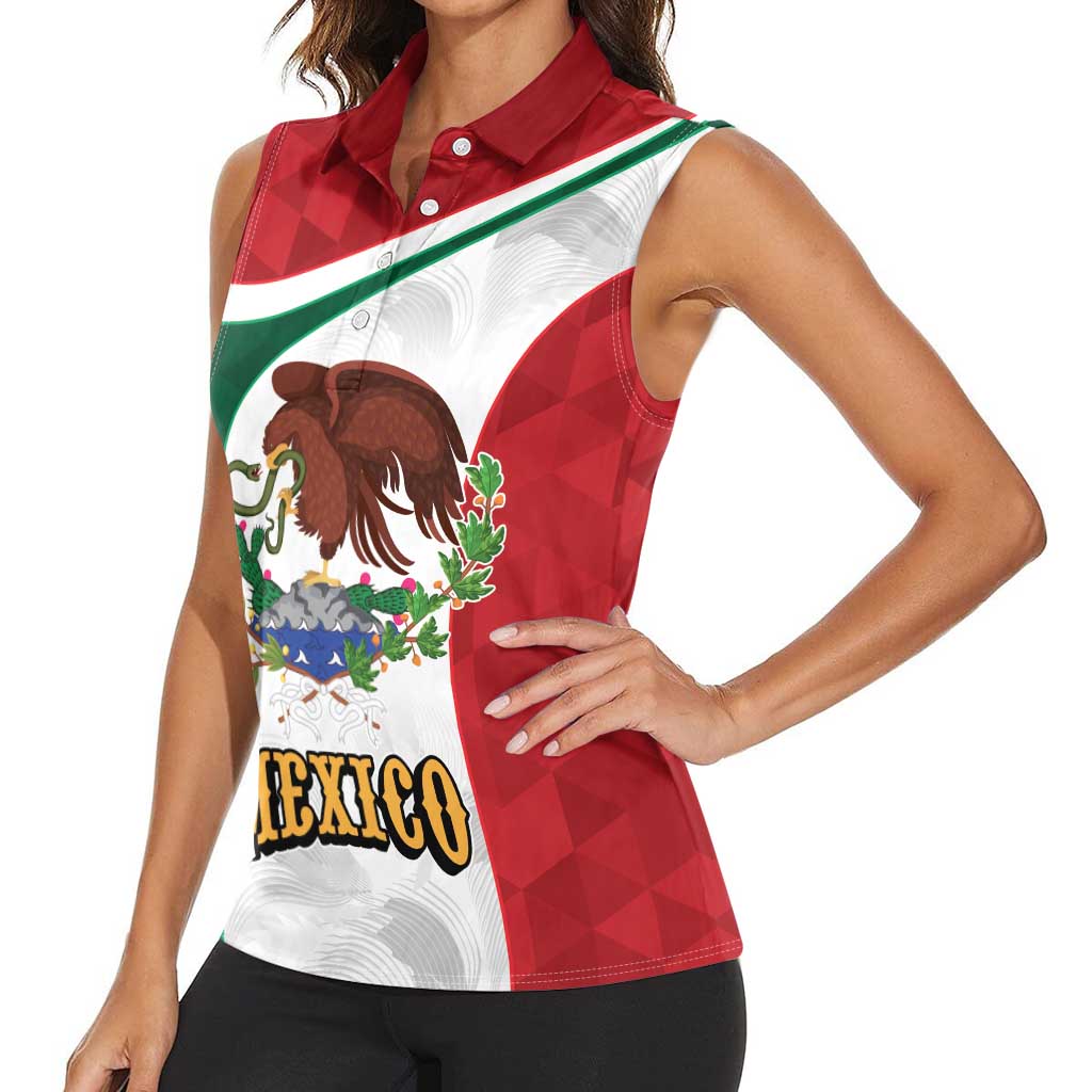 Eagle Devouring Snake Mexican Emblem Personalized Women Sleeveless Polo Shirt Sporty Style