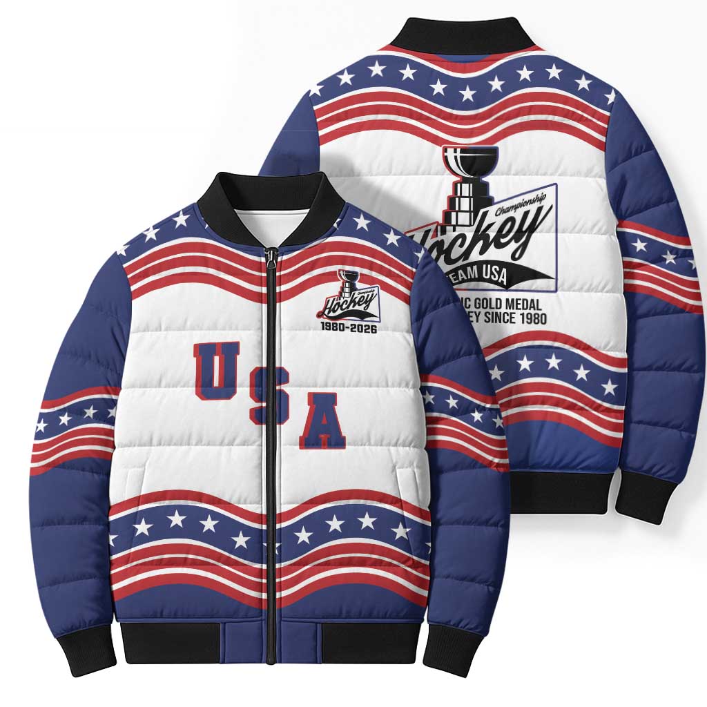 Celebrate United States Hockey's First Gold in 46 years Bomber Puffer Jacket