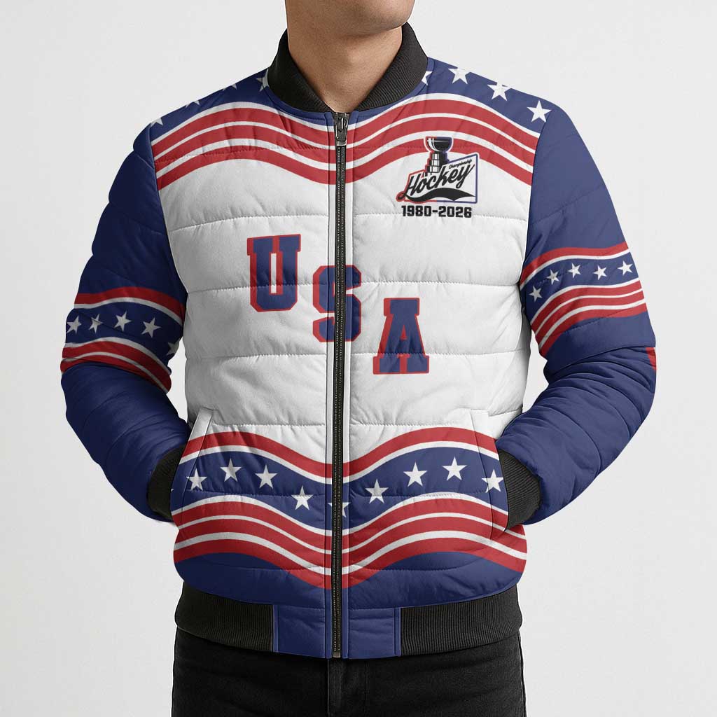 Celebrate United States Hockey's First Gold in 46 years Bomber Puffer Jacket