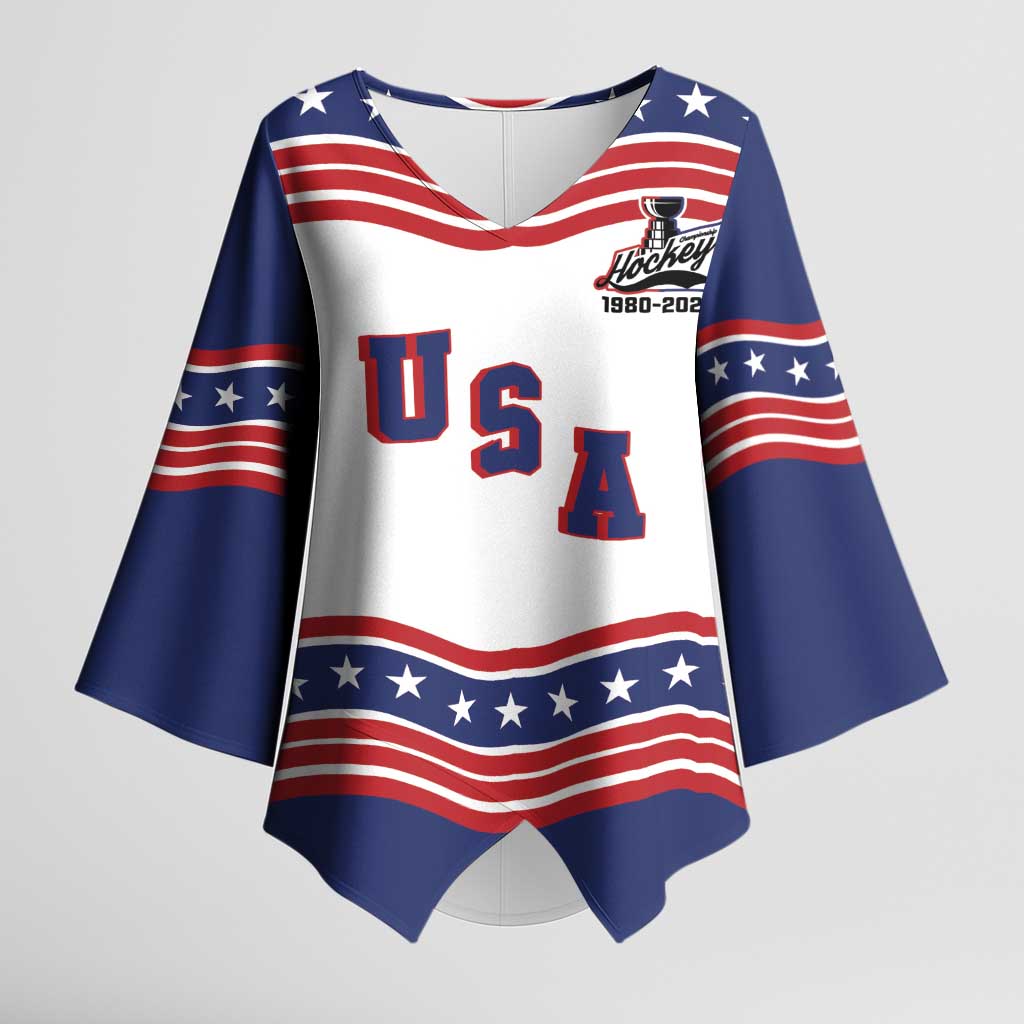 Celebrate United States Hockey's First Gold in 46 years Kimono Sleeve Blouse