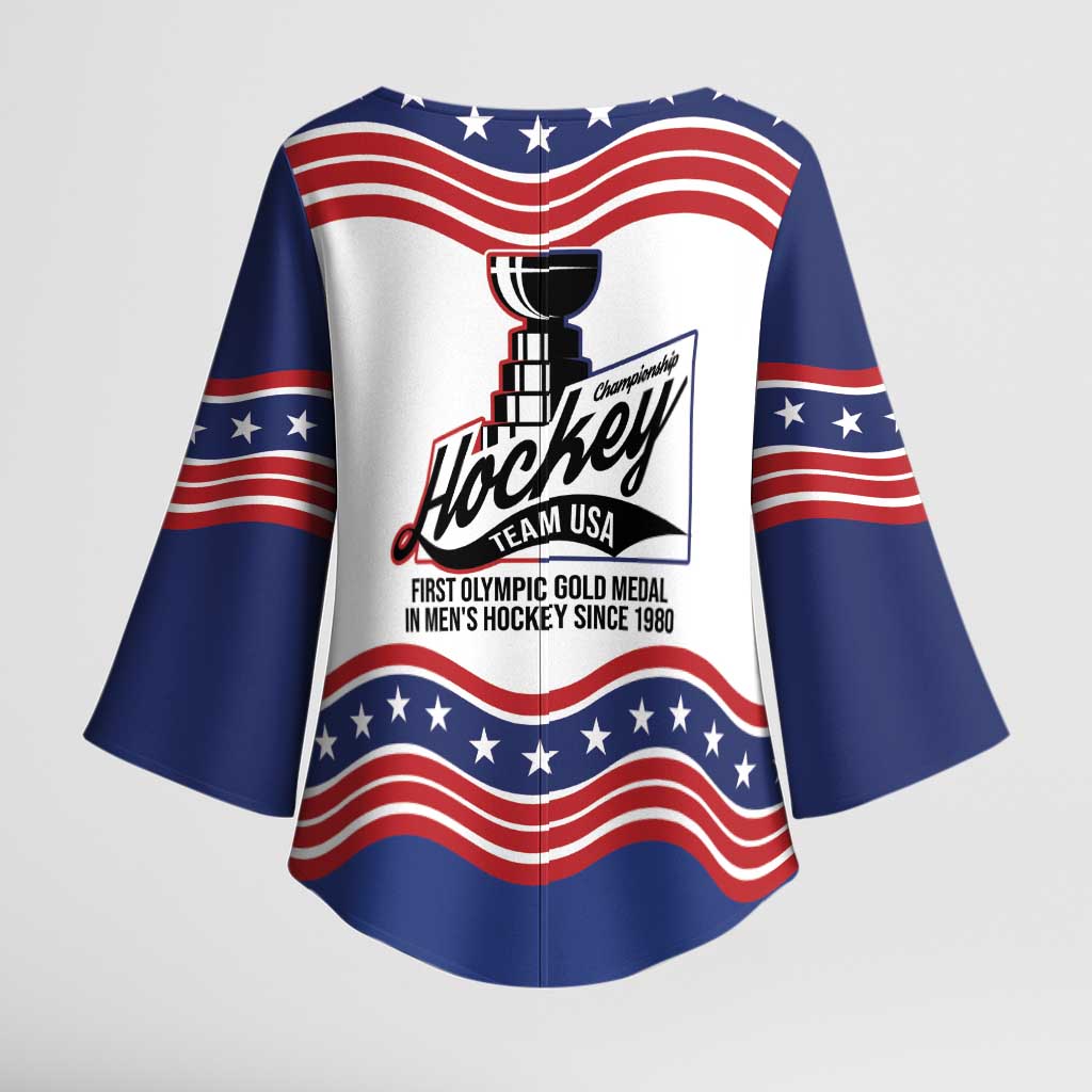 Celebrate United States Hockey's First Gold in 46 years Kimono Sleeve Blouse