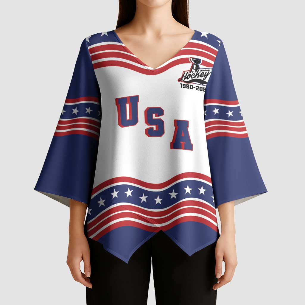 Celebrate United States Hockey's First Gold in 46 years Kimono Sleeve Blouse