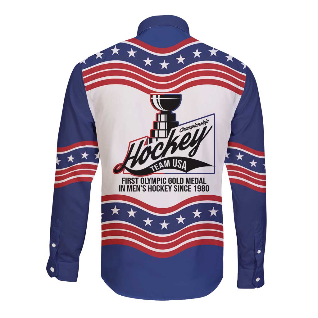Celebrate United States Hockey's First Gold in 46 years Long Sleeve Button Shirt