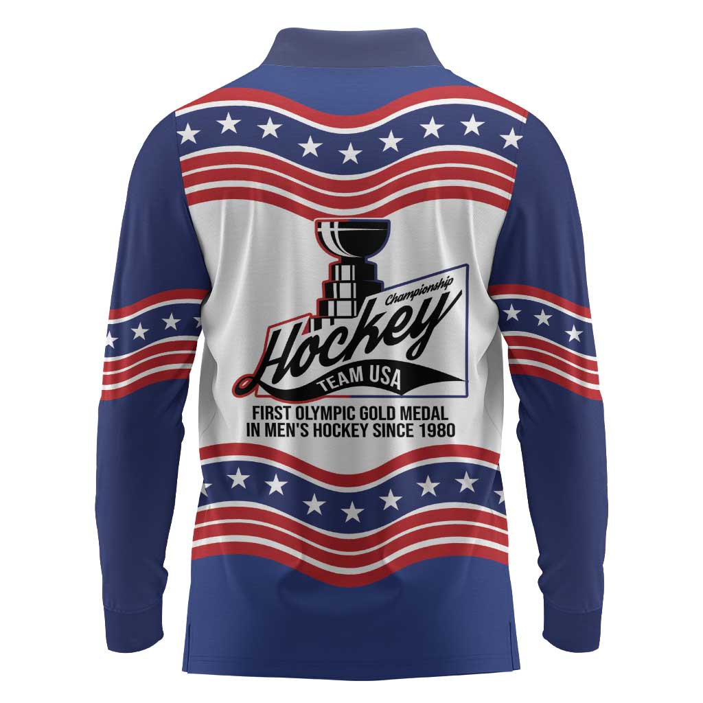 Celebrate United States Hockey's First Gold in 46 years Long Sleeve Polo Shirt