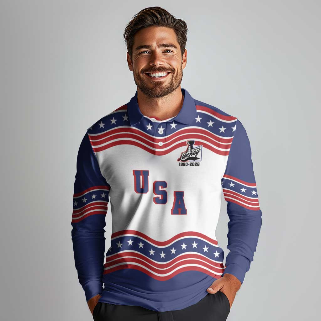 Celebrate United States Hockey's First Gold in 46 years Long Sleeve Polo Shirt