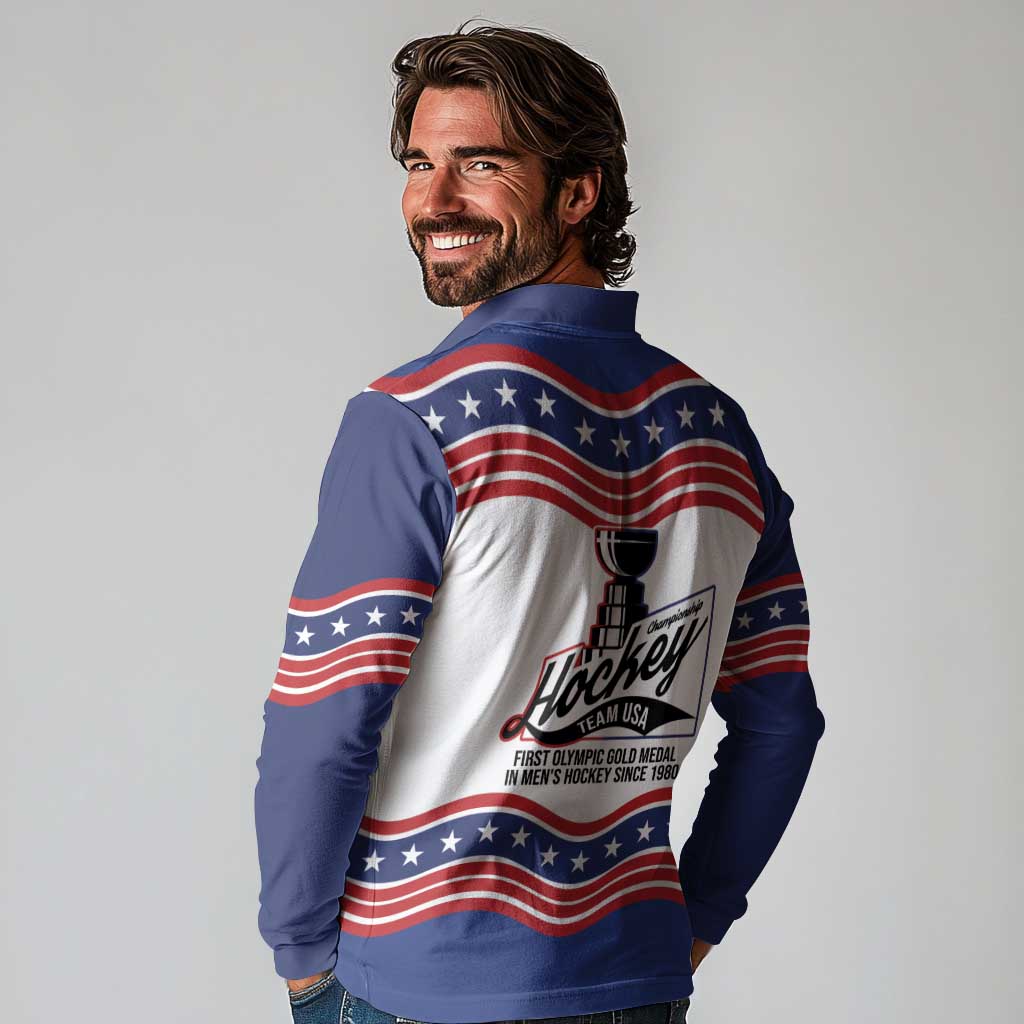 Celebrate United States Hockey's First Gold in 46 years Long Sleeve Polo Shirt
